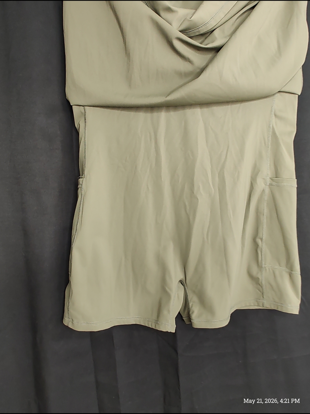HALARA XL Built-in Bra N Shorts W/ Pickets Olive Cross Mini Tennis Dress - Picture 12 of 15